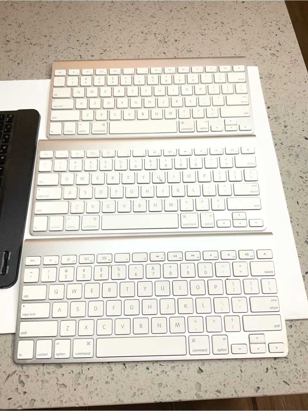 Apple Wireless Keyboard Set — Silver and White (3) with Black Keyboard